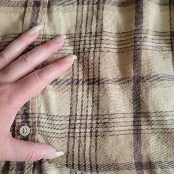 LRL Lauren Ralph Lauren Shirt Womens M Brown Plaid Button Up Camping Western - Picture 2 of 10